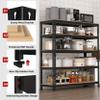 BuxWellBang 5 Tier Garage Storage Shelves - 32" W x 16" D x 63" H Adjustable Heavy Duty Metal Shelving Unit, Garage Shelving Utility Storage Rack for Basement, Pantry, Kitchen, Black, 3 PCS view 4