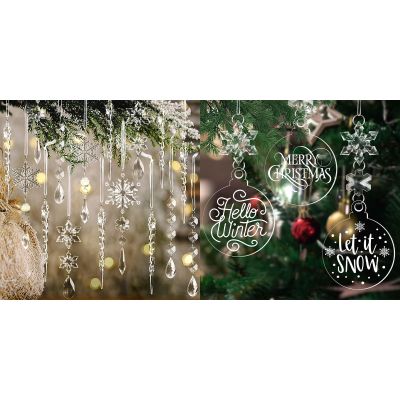 Acrylic Christmas Snowflake DIY Crafts Set - Hanging Decorations for Winter & New Year Parties