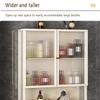 Metal Medicine Cabinet with Glass Door,Multi Purpose Storage Cabinet Above The Toilet,3-Tier Floating Cabinet Display Stand With open storage,Wall-Mounted Makeup Organizer for Bathroom,Livingroom,Kitc view 4