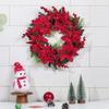 Christmas Wreath Christmas Wreaths for Front Door, Christmas Door Wreath with Christmas Flowers and Red Berried Pinecones Christmas Ornaments for Table Window (Normal,20 inch) view 2