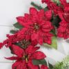 Christmas Wreath Christmas Wreaths for Front Door, Christmas Door Wreath with Christmas Flowers and Red Berried Pinecones Christmas Ornaments for Table Window (Normal,20 inch) view 3