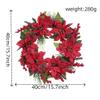 Christmas Wreath Christmas Wreaths for Front Door, Christmas Door Wreath with Christmas Flowers and Red Berried Pinecones Christmas Ornaments for Table Window (Normal,20 inch) view 4