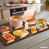 3-Pack Silicone Food Warming Mat & Food Warmers for Parties Buffet - Rapid Heating 6-Level Temp Control, Rollable Portable Easy Clean - Value Set for Gatherings & Home Daily UseBrown view 4