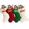 MATONGO Personalized Christmas Stocking for Dog Cat, Custom Bone Shape Knit Christmas Stocking Large 16.5 Inch with Name Embroidered, Customized Xmas Hanging Decor, Gifts for Family Kids Pet-4 PCS view 1