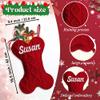 MATONGO Personalized Christmas Stocking for Dog Cat, Custom Bone Shape Knit Christmas Stocking Large 16.5 Inch with Name Embroidered, Customized Xmas Hanging Decor, Gifts for Family Kids Pet-4 PCS view 2