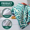 GAIIIIYOU Abstract Whale Painting Bath Towel Striped Lines Shower Towels Blue Absorbent Coral Fleece Towel for Bathroom view 2