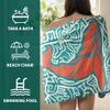GAIIIIYOU Abstract Whale Painting Bath Towel Striped Lines Shower Towels Blue Absorbent Coral Fleece Towel for Bathroom view 4