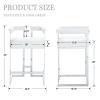 DUOMAY Modern Bar Stools Set of 2, 26" Counter Height Stool with Chrome Finish Metal, Faux Leather Upholstered Kitchen Chair with Back, 20.5" W x 18.7" D x 32" H, White PU Leather view 3