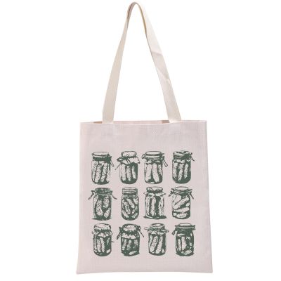 G2TUP Pickle-Themed Party Gift pickle outline Tote Bag Canned Pickles Handbag Pickled Food Enthusiasts Gift Pickle in a Blanket Gifts Pickle Jar Bag