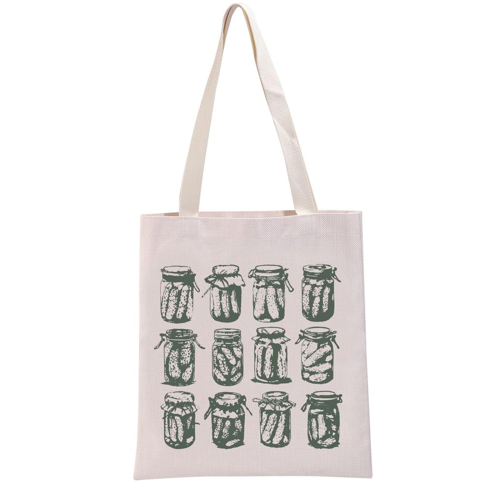 G2TUP Pickle-Themed Party Gift pickle outline Tote Bag Canned Pickles Handbag Pickled Food Enthusiasts Gift Pickle in a Blanket Gifts Pickle Jar Bag