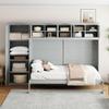Aiuyesuo Modern Queen Size Murphy Bed Wall Bed with Cabinets and Shelves,Hidden Murphy Bed Foldable Platform Bed Frame, Solid Wood Horizontal Murphy Bed for Guest Room Apartment Studio (Gray-93J) view 1
