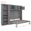Aiuyesuo Modern Queen Size Murphy Bed Wall Bed with Cabinets and Shelves,Hidden Murphy Bed Foldable Platform Bed Frame, Solid Wood Horizontal Murphy Bed for Guest Room Apartment Studio (Gray-93J) view 2