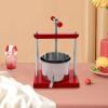 Fruit Wine Press,1.6Gallon Stainless Steel Barrels Press Machine,Heavy-duty Cross-beam Stainless Steel Fruit and Wine Press Maker with T-Handle for Outdoor, Kitchen (6L/1.6gal Silver, Red) view 2