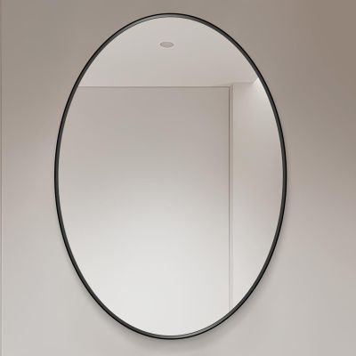 Bathroom Mirror 40x60cm/15.7x23.6in, 50x70cm/19.7x27.5in, 60x80cm/23.6x31.5in Oval Wall Mount Vanity Mirror for Makeup and Shaving(Black,40cmx60cm/15.7inx23.6in)