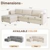 AMICLIBER Oversized Modular Sectional Sofa,111.4 inch Width L Shaped Extra Large Sectional Fabric Sleeper Sofa Set for Living Room, 4 Seat Convertible Sofa Couch with Storage Ottoman,Deep Seat,White view 2