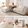 AMICLIBER Oversized Modular Sectional Sofa,111.4 inch Width L Shaped Extra Large Sectional Fabric Sleeper Sofa Set for Living Room, 4 Seat Convertible Sofa Couch with Storage Ottoman,Deep Seat,White view 4