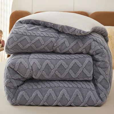 ZBYXPP Insulation Hibiscus Winter Quilt, Thickened Super Soft Cashmere and Double Fabrics Warm Extra Thicke Blanket for Sofa Recliner Bed(D,200 * 230cm-2.5kg)