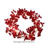 harayaa Christmas Red Berries Wreath Xmas Wreath Craft Party Decoration Ornament Door Garland for Indoor Outdoor Farmhouse Office, with Light view 2