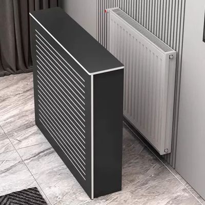 Snaweo PVC Radiator Cover, Black Radiator Cover Heating Cabinet Shelf, Heating Radiator Cabinet Living Room Furniture Decor, Heating Radiator Cabinet with Ample Shelf Space, for Living(L100xH70xW20cm)