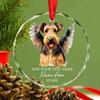 Airedale Terrier Dog Memorial Glass Christmas Ornament, Airedale Terrier Personalized Dog Angel Wings Ornaments, Loss of Pet Sympathy Gifts, Custom Name Christmas Tree Decor, Gifts for Pet Lovers view 4