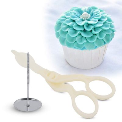 Ergonomic Plastic Flower Making Cake Transfer Fondant Sugar Craft Scissor Pastry Decorating Tool for Restaurants, Dessert Shops, and Cake Shops