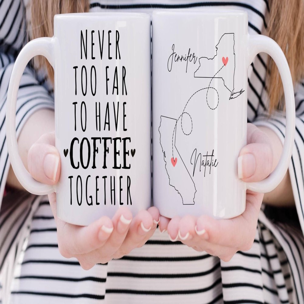 Custom State to State Personalized Long Distance Friendship Gift Going Away Gifts for Sister Best Friend Women Moving Away Mom Mug