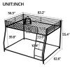 TURRIDU Full XL Over Queen Bunk Bed, Metal Low Bunk Bed Frame with Sloping Stairs and Safety Guardrails for Teens, Adults, No Box Spring Needed, Noise Free, Black view 2