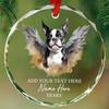Boston Terrier Dog Memorial Ornament Gifts for Christmas Tree, Custom Text Pet Name & Year, Personalized Boston Terrier Dog Angel Xmas Ornament Glass, Sympathy Gifts view 1