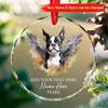 Boston Terrier Dog Memorial Ornament Gifts for Christmas Tree, Custom Text Pet Name & Year, Personalized Boston Terrier Dog Angel Xmas Ornament Glass, Sympathy Gifts view 2