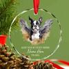 Boston Terrier Dog Memorial Ornament Gifts for Christmas Tree, Custom Text Pet Name & Year, Personalized Boston Terrier Dog Angel Xmas Ornament Glass, Sympathy Gifts view 3