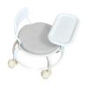 AFXGUSD Dining Chair with Backrest and Removable Tray on Wheels, Gray view 1