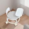 AFXGUSD Dining Chair with Backrest and Removable Tray on Wheels, Gray view 2