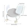 AFXGUSD Dining Chair with Backrest and Removable Tray on Wheels, Gray view 3