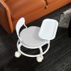 AFXGUSD Dining Chair with Backrest and Removable Tray on Wheels, Gray view 4