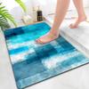 Bathroom Mat Rug, 19.6" x 31.4" Quick Dry & Absorbent Bathroom Rugs, Non Slip Rubber Bath mats, Thin Bathroom Floor Mat, Aesthetic Rugs for Shower Sink, Bathtub and Bathroom Entry (Ocean Blue) view 1
