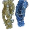 Set of 2, 96 Inch Tinsel with Snowflakes, Blue Gold Silver Theme, Christmas or Hanukkah Garlands view 2