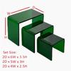 New 2 Inch Deep 3 Piece Acrylic Riser Display Stand Color Variation Set 3 (Dark Green) view 2