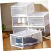 Unomor 2pcs Type Shoes Storage Boxes Plastic Stackable Space Saving Simple Design Finishing Boxes view 3