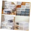 Unomor 2pcs Type Shoes Storage Boxes Plastic Stackable Space Saving Simple Design Finishing Boxes view 4
