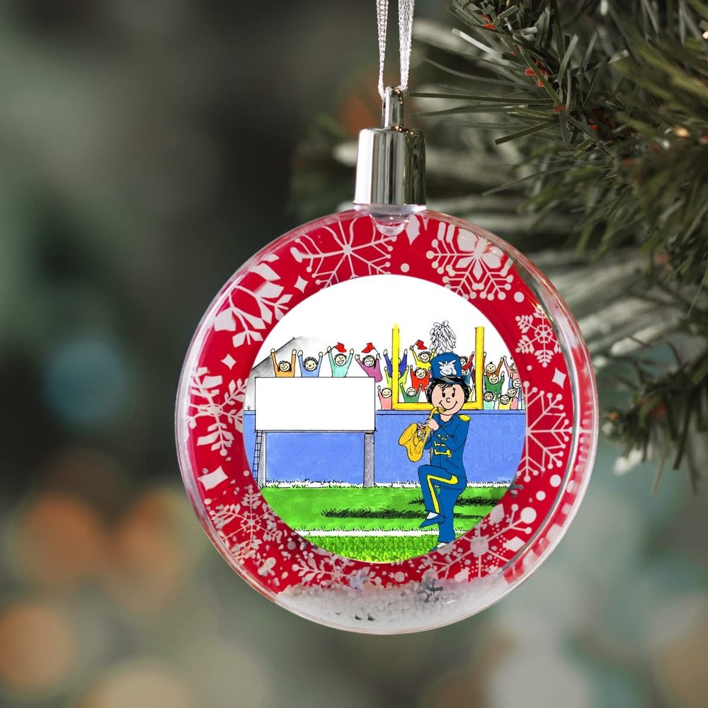 PrintedPerfection.com Personalized Friendly Folks Band, Saxophone - Female Christmas Snow Globe Ornament