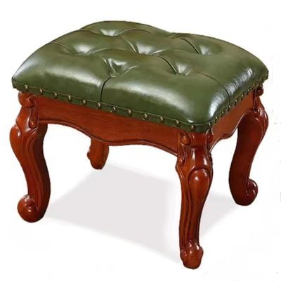 American-style Small Stool, Low Stools, Living Room Sofas, Coffee Tables, Solid Wood Shoe Changing Stools, European-style Small Benches, Home Us(Size:40x34x32cm/15.7x13.4x12.6in,Color:Lake green)