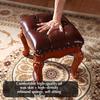 American-style Small Stool, Low Stools, Living Room Sofas, Coffee Tables, Solid Wood Shoe Changing Stools, European-style Small Benches, Home Us(Size:40x34x32cm/15.7x13.4x12.6in,Color:Lake green) view 3