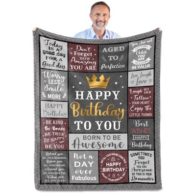 Fouca Birthday Gifts for Men/Dad/Boyfriend/Him, Dad/Husband Birthday Gifts, Mens Birthday Gifts Ideas, Men Gifts for Birthday, Gifts for Dads Birthday Throw Blanket 60" X 80"