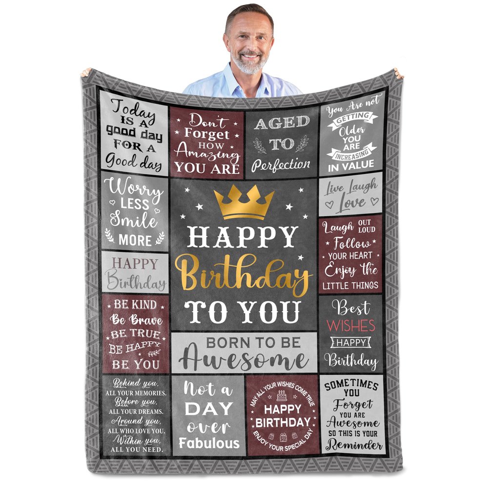 Fouca Birthday Gifts for Men/Dad/Boyfriend/Him, Dad/Husband Birthday Gifts, Mens Birthday Gifts Ideas, Men Gifts for Birthday, Gifts for Dads Birthday Throw Blanket 60" X 80"