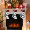 Hsnar Personalized Christmas Stocking 18" Large Custom Christmas Stockings with Names Customized Family Stocking for Fireplace Christmas Holiday Party Decor Cute Winter Penguin view 2
