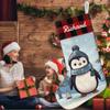 Hsnar Personalized Christmas Stocking 18" Large Custom Christmas Stockings with Names Customized Family Stocking for Fireplace Christmas Holiday Party Decor Cute Winter Penguin view 4