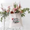 HONTOUTE Santa's Favorite Ho Bag Christmas Graphic Handbag Ecoright Aesthetic Canvas Tote Bag Letter Print Bag White view 3