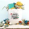 HONTOUTE Santa's Favorite Ho Bag Christmas Graphic Handbag Ecoright Aesthetic Canvas Tote Bag Letter Print Bag White view 4