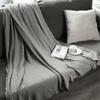 Peace nest Ultra Soft Waffle Weave Knit Throw Blanket, Lightweight Cozy Woven Blanket Season 80" x 90" - Grey view 2