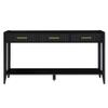 Entryway Console Table with Vertical Stripe Drawers, Bottom Shelf and Long Legs,Suitable for Entryway Hallway Living Room Foyer Corridor (Black@Drawers) view 4